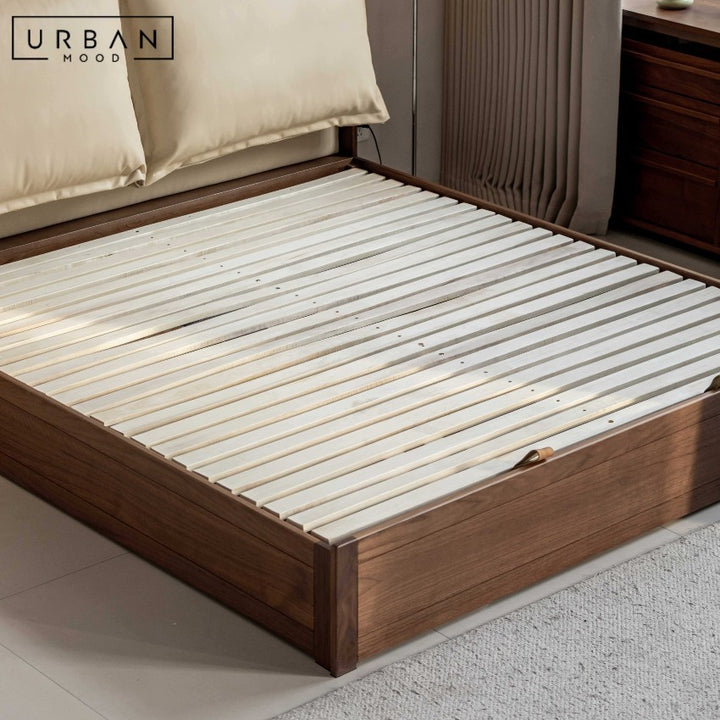 SANFORT Modern Solid Wood Storage Bedframe
