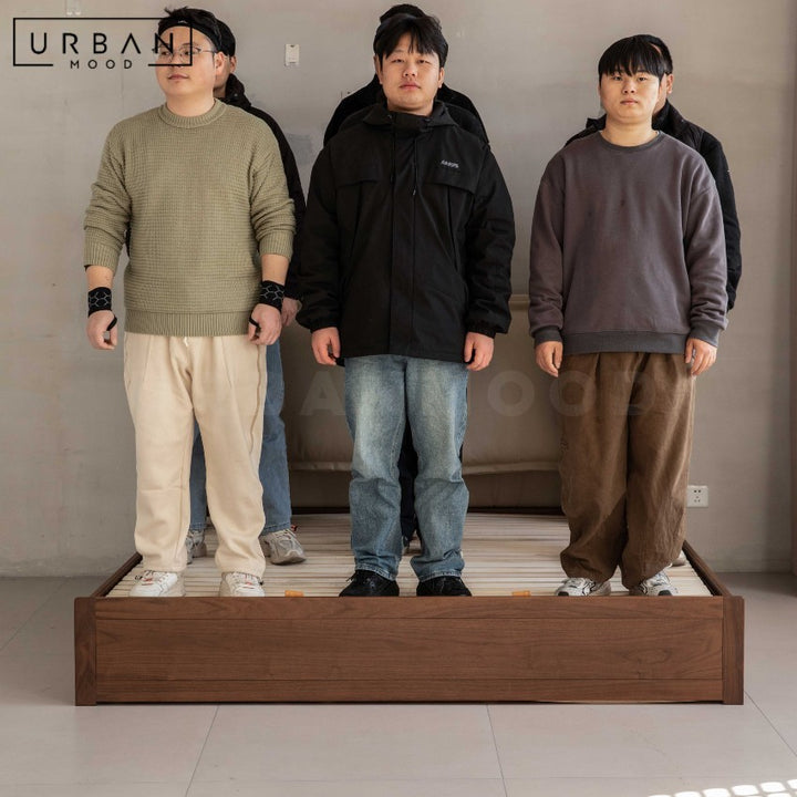 SANFORT Modern Solid Wood Storage Bedframe