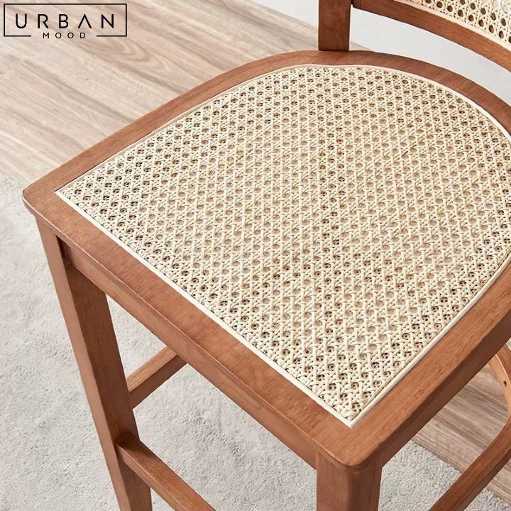 SANTOS Rustic Rattan Bar Stool