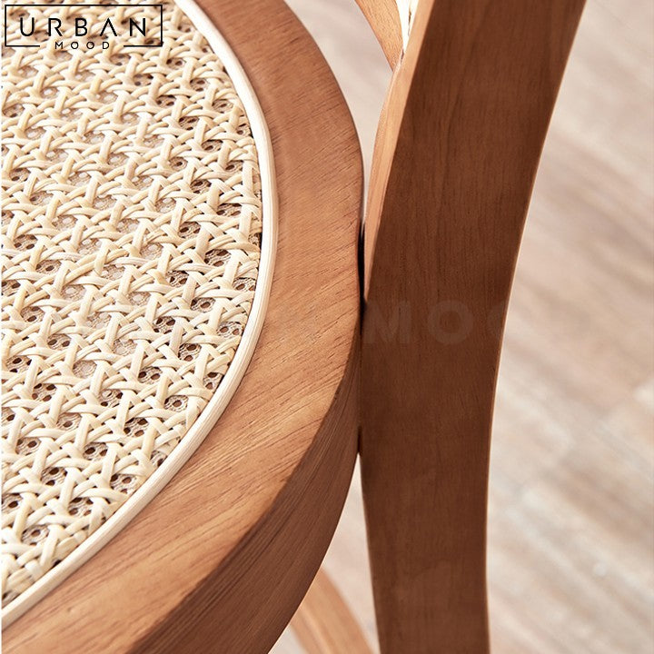 SANTOS Rustic Rattan Bar Stool