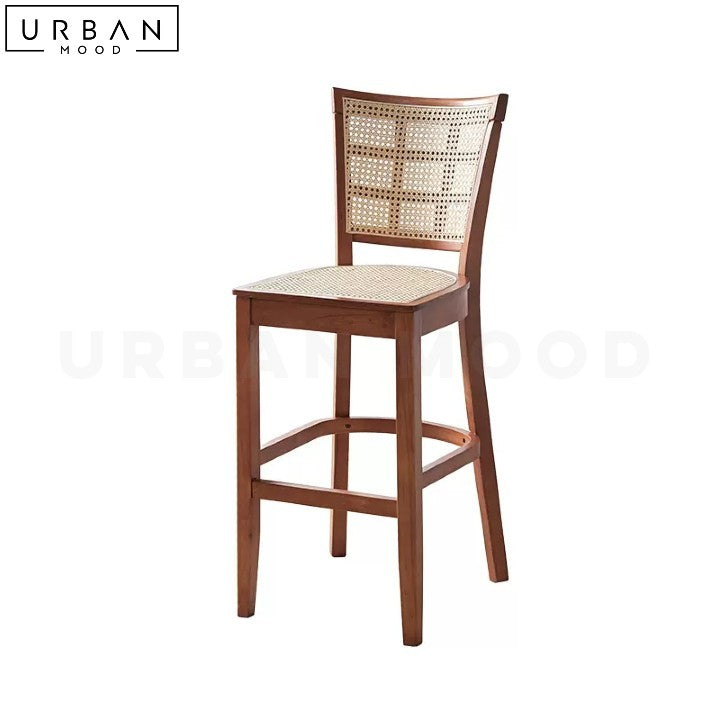 SANTOS Rustic Rattan Bar Stool