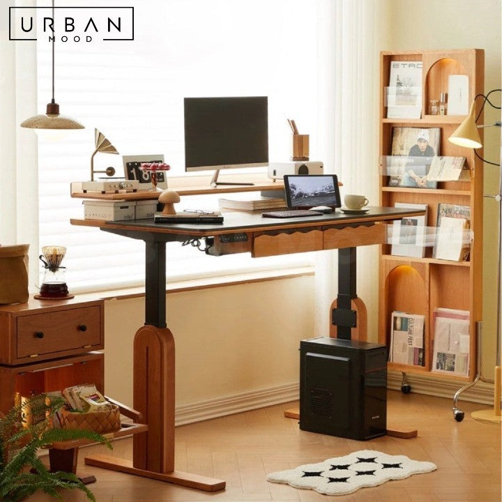 SAO Japandi Adjustable Solid Wood Study Table