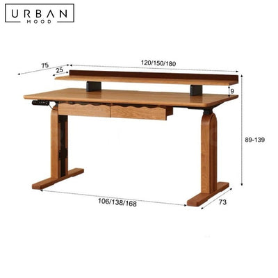 SAO Japandi Adjustable Solid Wood Study Table