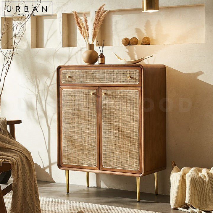 RANNY Vintage Rattan Shoe Cabinet