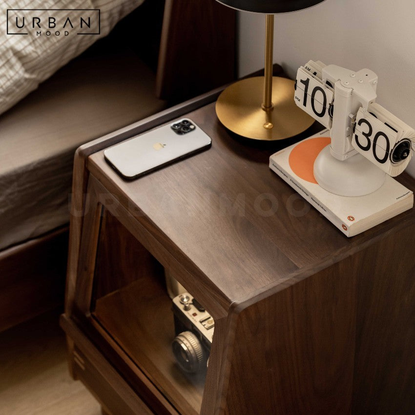 SATEEN Modern Solid Wood Bedside Table