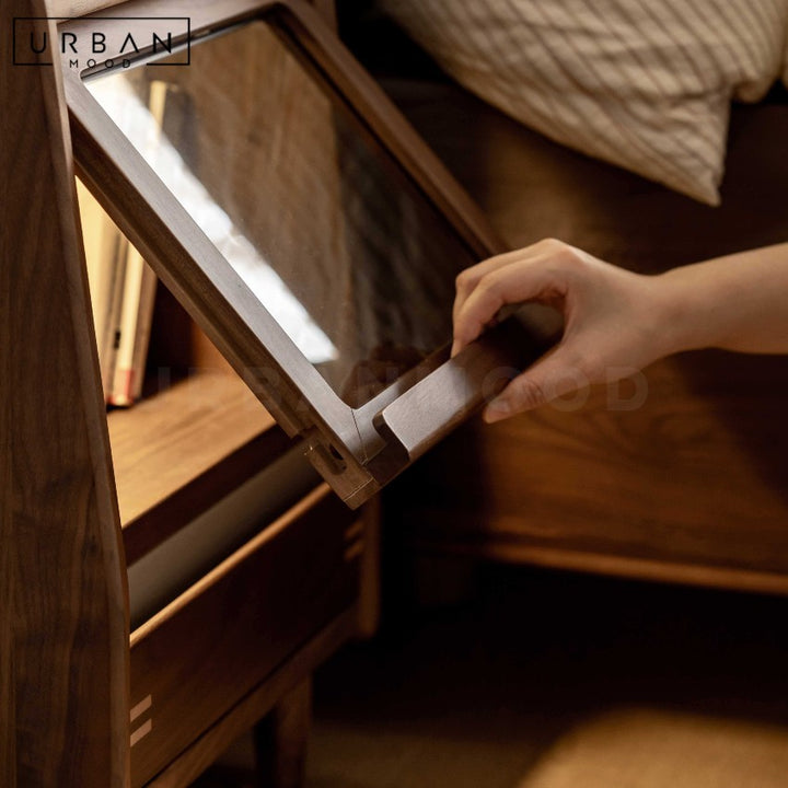 SATEEN Modern Solid Wood Bedside Table