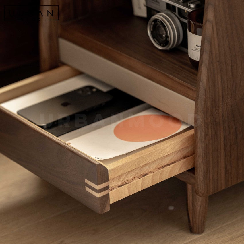 SATEEN Modern Solid Wood Bedside Table