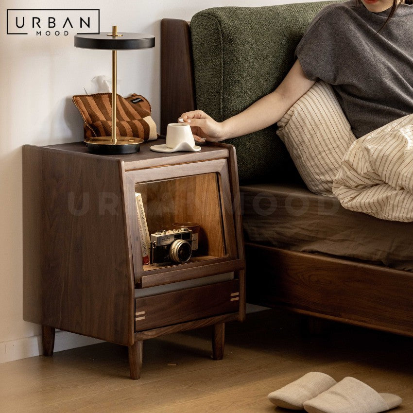 SATEEN Modern Solid Wood Bedside Table