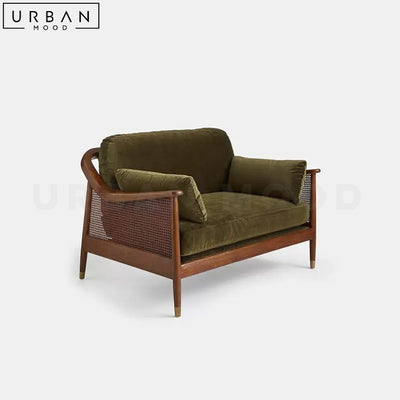 SAVEN Rustic Rattan Sofa