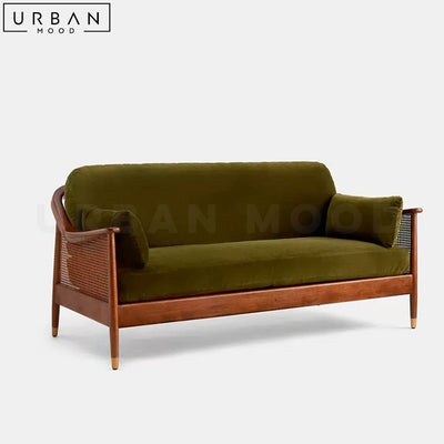 SAVEN Rustic Rattan Sofa