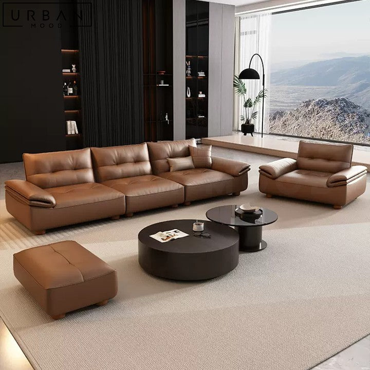 SCHWARTZ Modern Leather Sofa