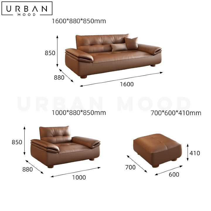 SCHWARTZ Modern Leather Sofa