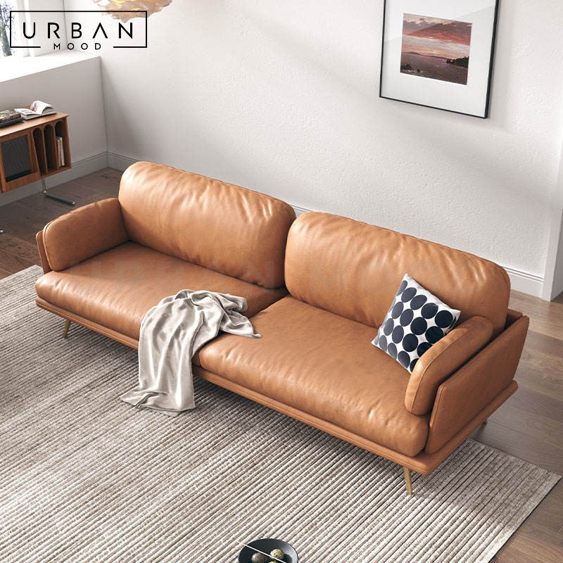 SEATON Modern Leather Sofa