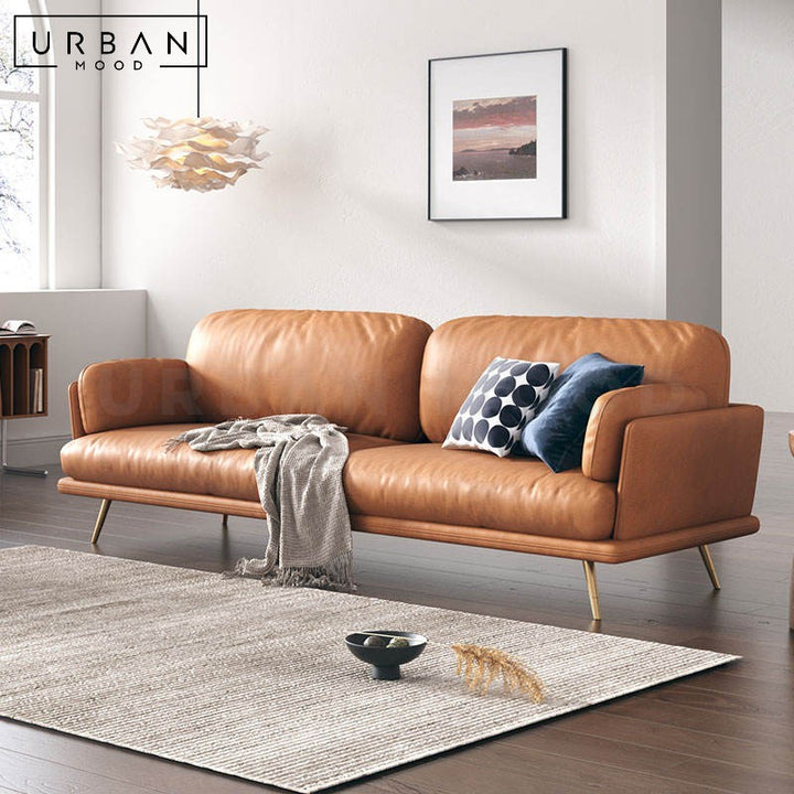 SEATON Modern Leather Sofa