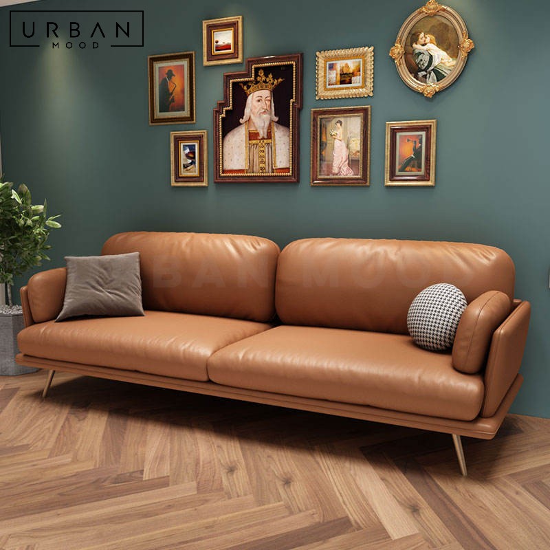SEATON Modern Leather Sofa
