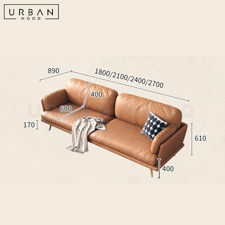 SEATON Modern Leather Sofa