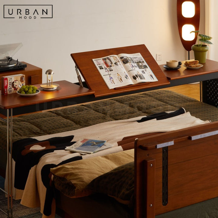 SEATTLE Modern Solid Wood Mobile Overbed Table