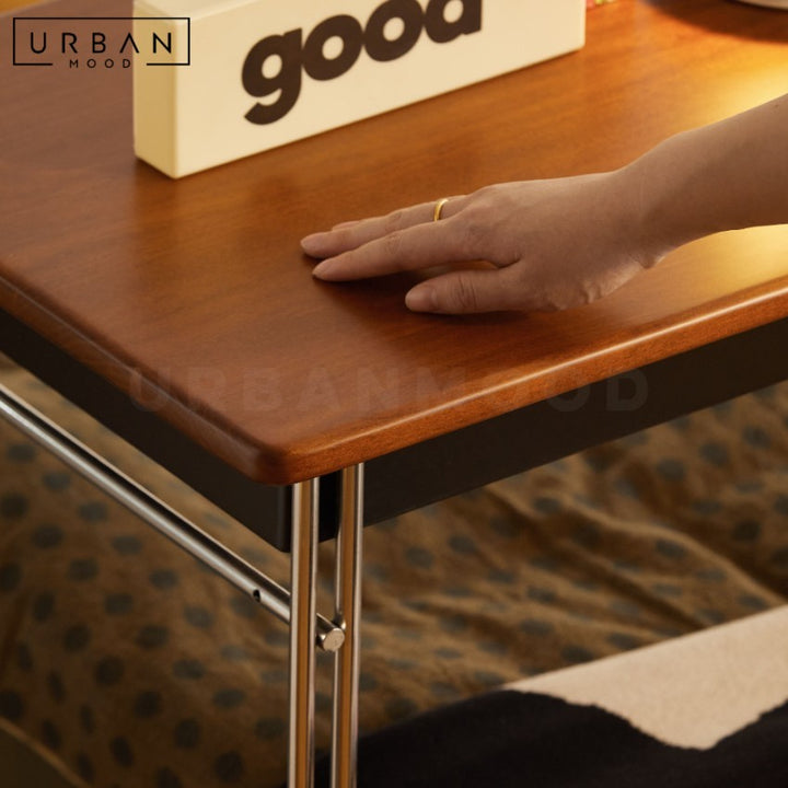 SEATTLE Modern Solid Wood Mobile Overbed Table