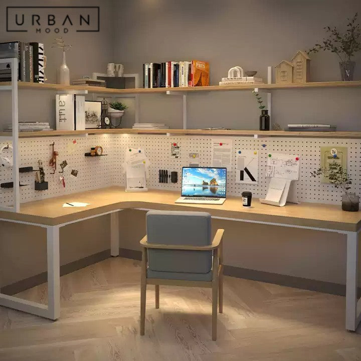 SEGHERS Modern Solid Wood Corner Study Table