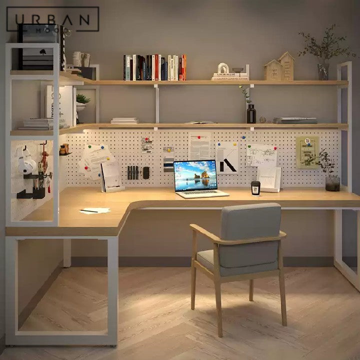 SEGHERS Modern Solid Wood Corner Study Table