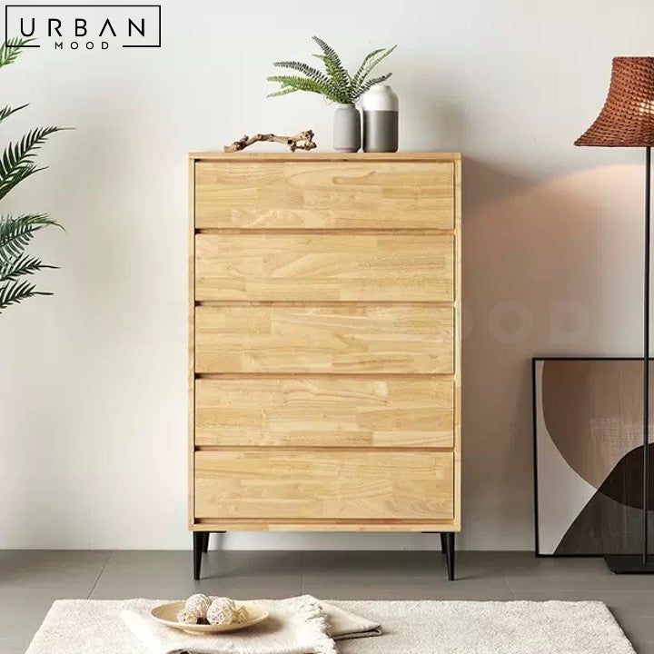 SELENE Scandinavian Solid Wood Chest of Drawers