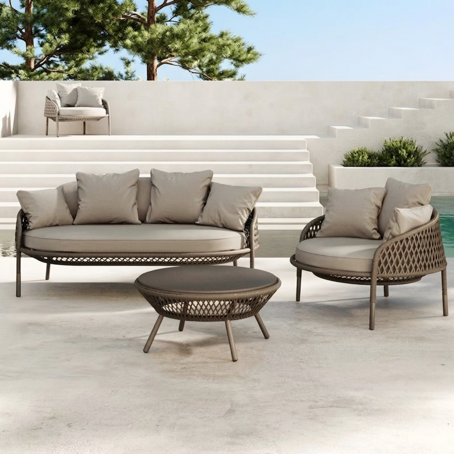 SERALPH Modern Rattan Outdoor Sofa - Urban Mood Singapore