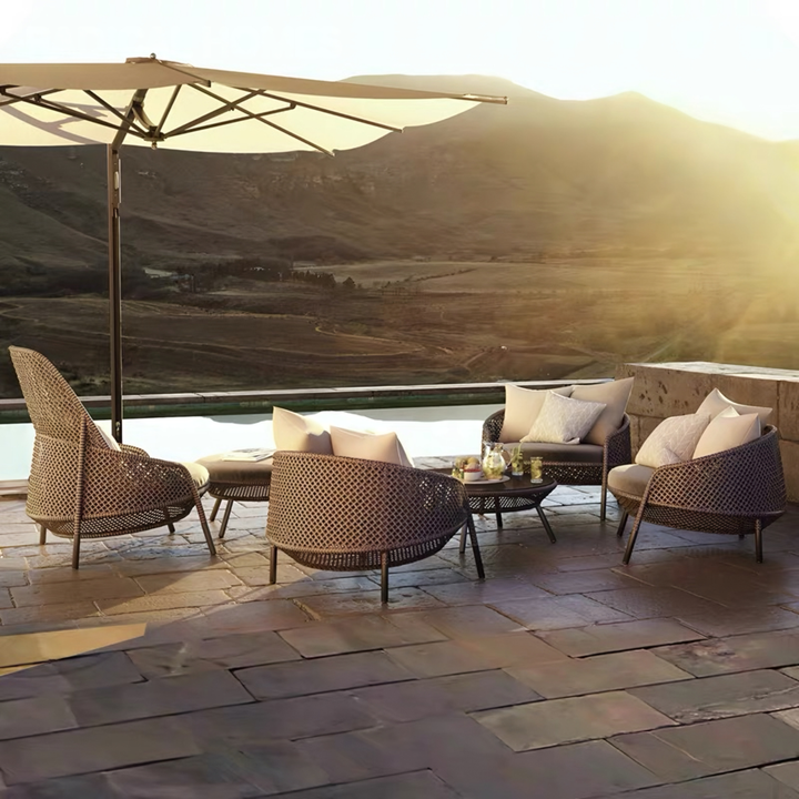 SERALPH Modern Rattan Outdoor Sofa - Urban Mood Singapore