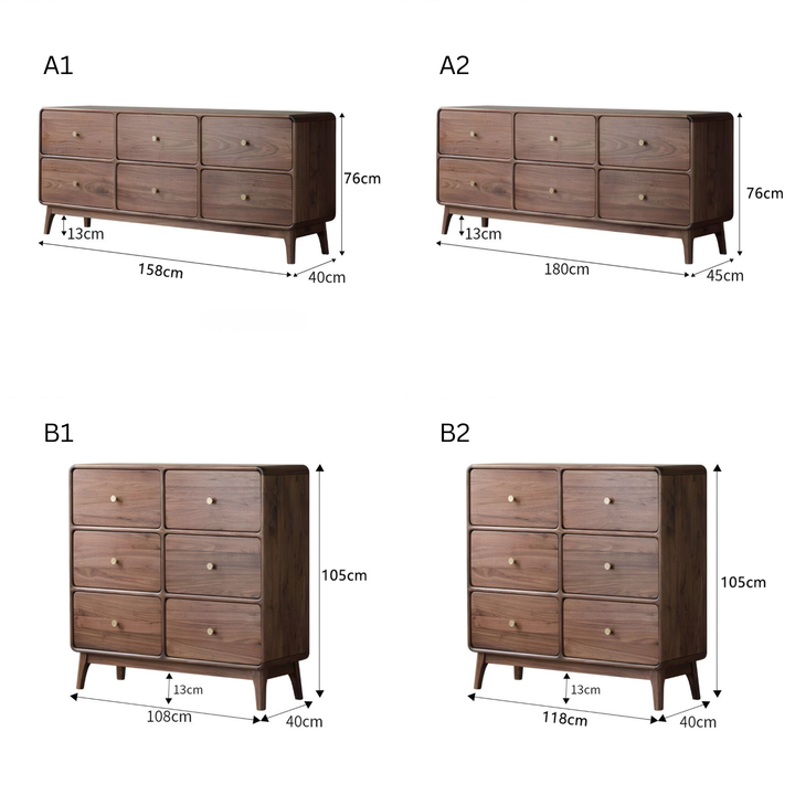 SERENZA Rustic Walnut Wood Chest Of Drawers - Urban Mood Singapore