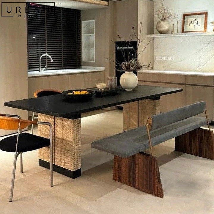 SUNO Industrial Solid Wood Dining Table