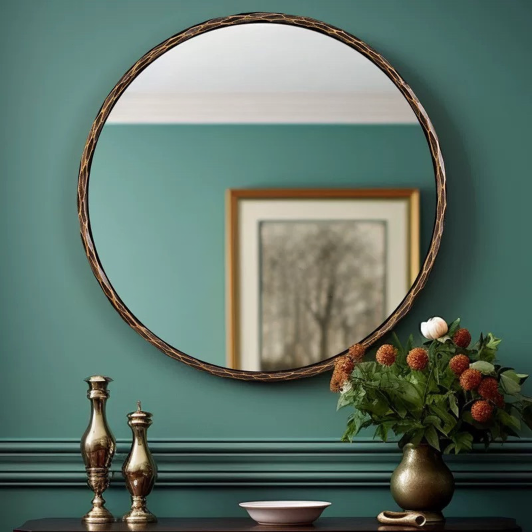 SERIN Rustic Round Wall Mirror - Urban Mood Singapore