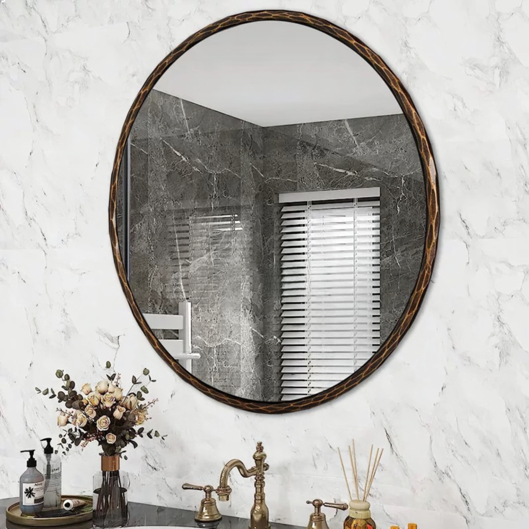SERIN Rustic Round Wall Mirror - Urban Mood Singapore