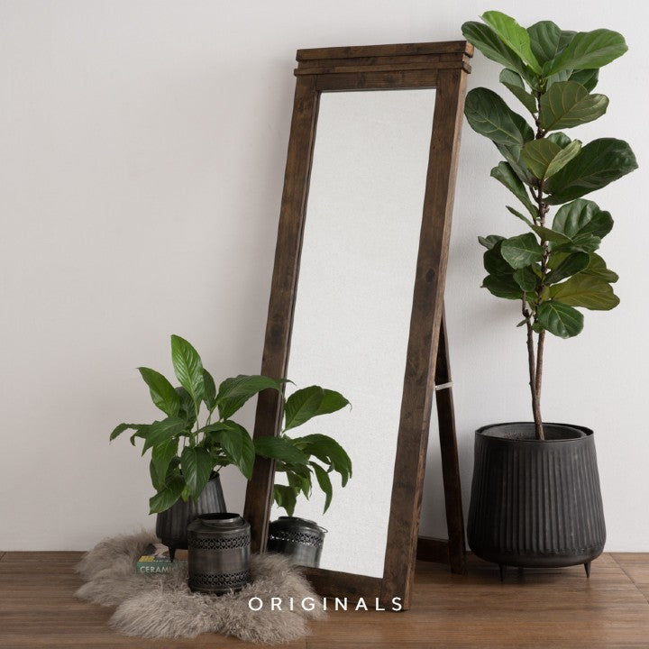 SHARIO Rustic Solid Wood Full Length Mirror