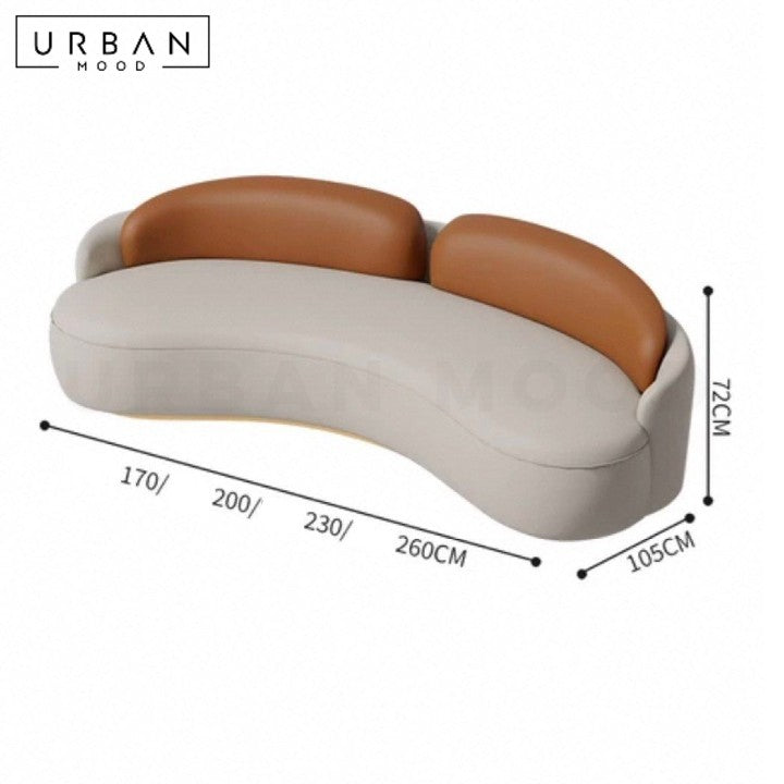 SHAMS Modern Curved Leather Sofa
