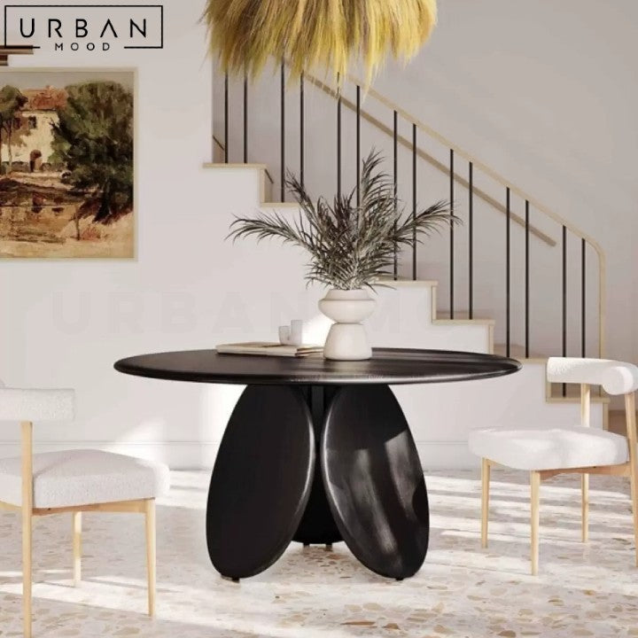 CHARMA Japandi Solid Wood Round Dining Table