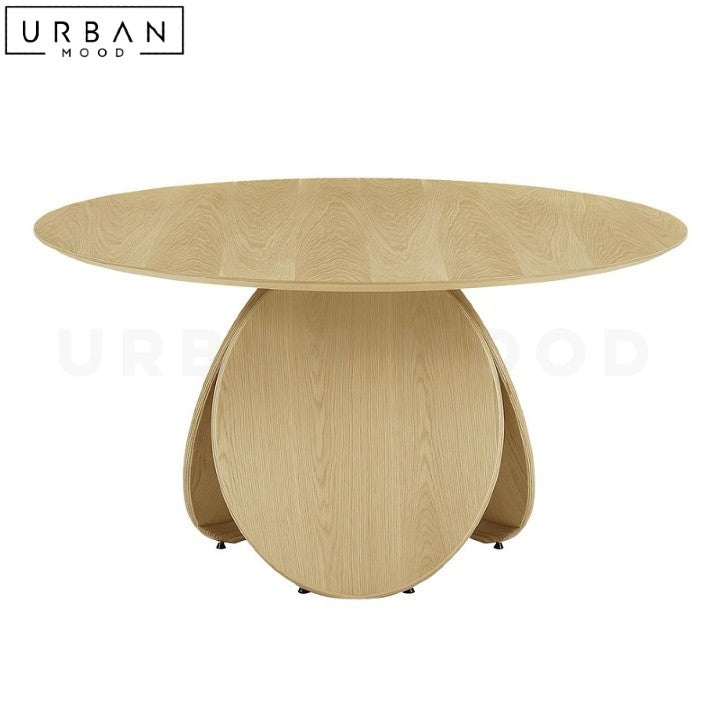 CHARMA Japandi Solid Wood Round Dining Table