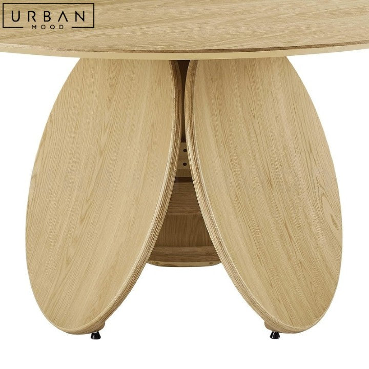 CHARMA Japandi Solid Wood Round Dining Table