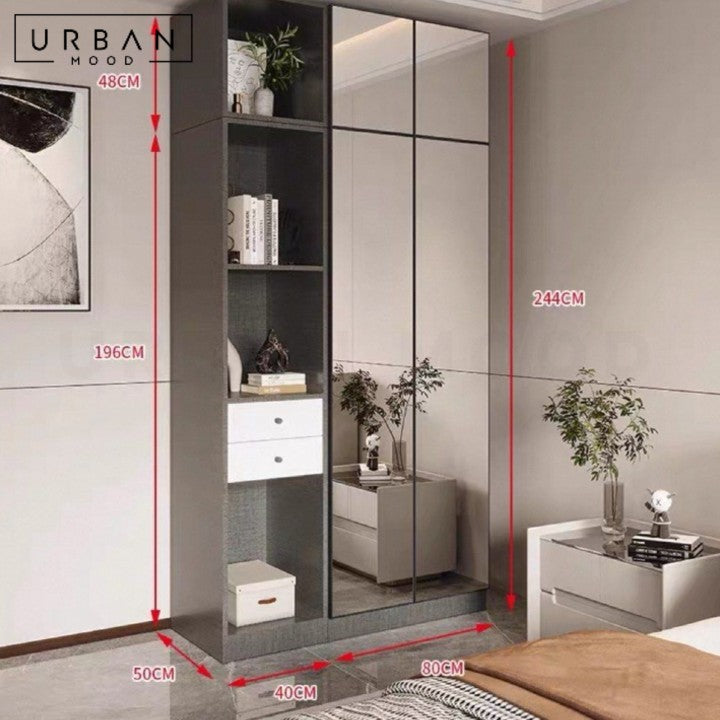 KRYSTAL Modern Mirrored Wardrobe