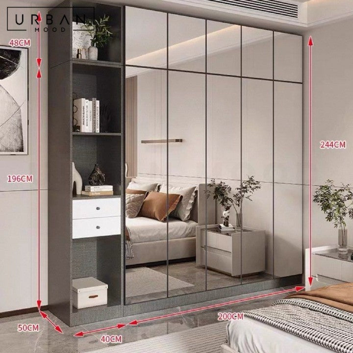 KRYSTAL Modern Mirrored Wardrobe
