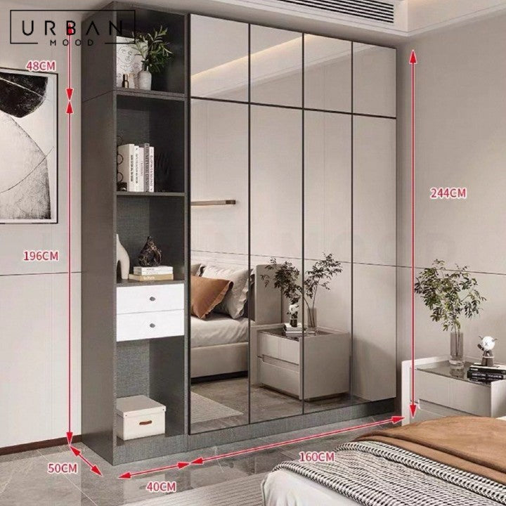 KRYSTAL Modern Mirrored Wardrobe