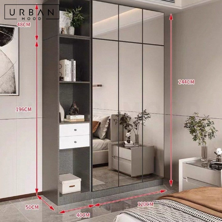 KRYSTAL Modern Mirrored Wardrobe