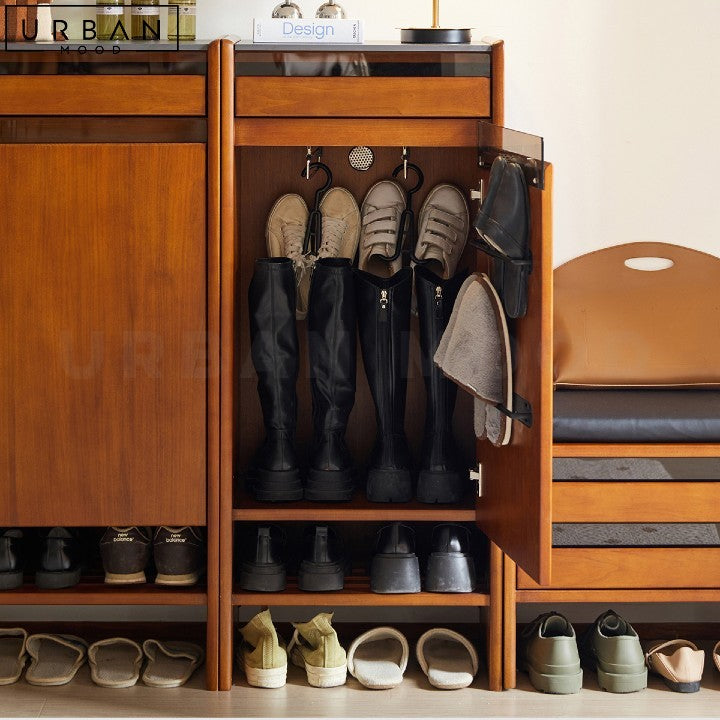 SIRINE Rustic Solid Wood Shoe Cabinet