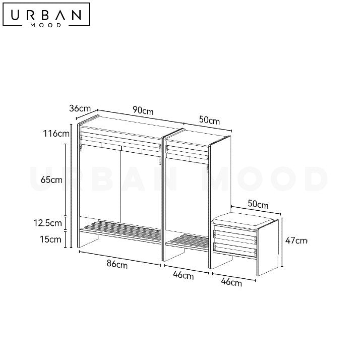 SIRINE Rustic Solid Wood Shoe Cabinet