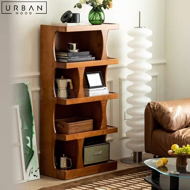 SKANY Japandi Solid Wood Display Shelf – Urban Mood