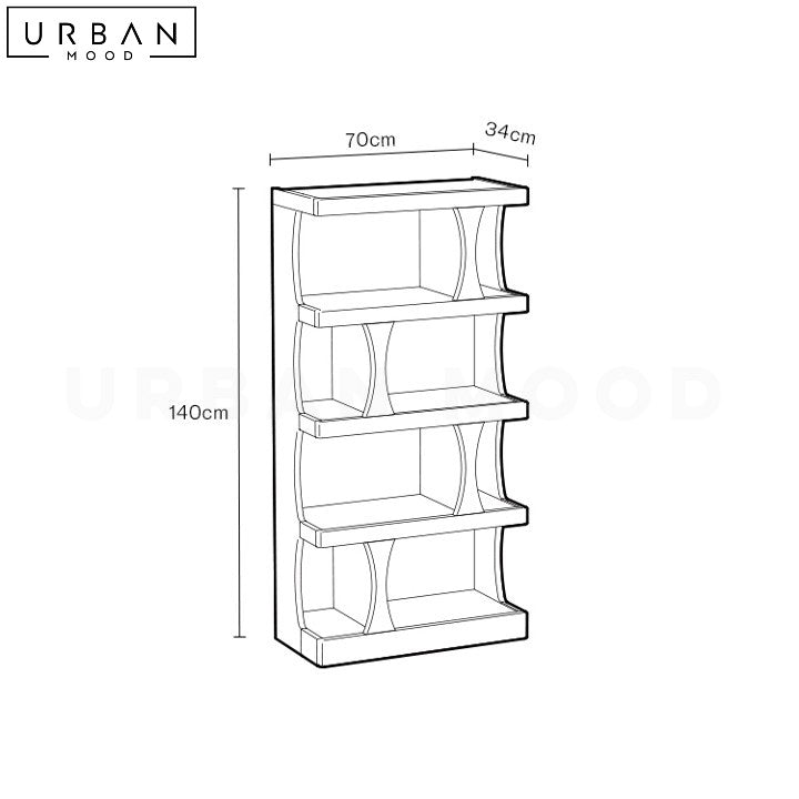 SKANY Japandi Solid Wood Display Shelf