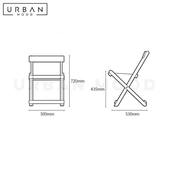 SMED Modern Solid Wood Outdoor Folding Chair