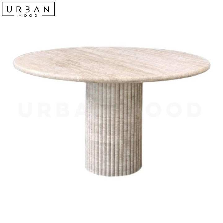 SOAR Wabi Sabi Travertine Dining Table