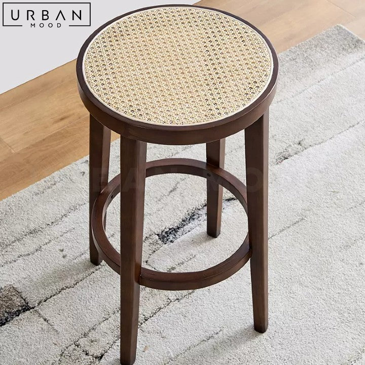 SOBRIN Rustic Rattan Bar Stool