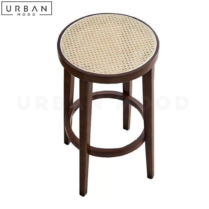 SOBRIN Rustic Rattan Bar Stool