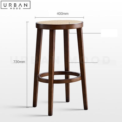 SOBRIN Rustic Rattan Bar Stool