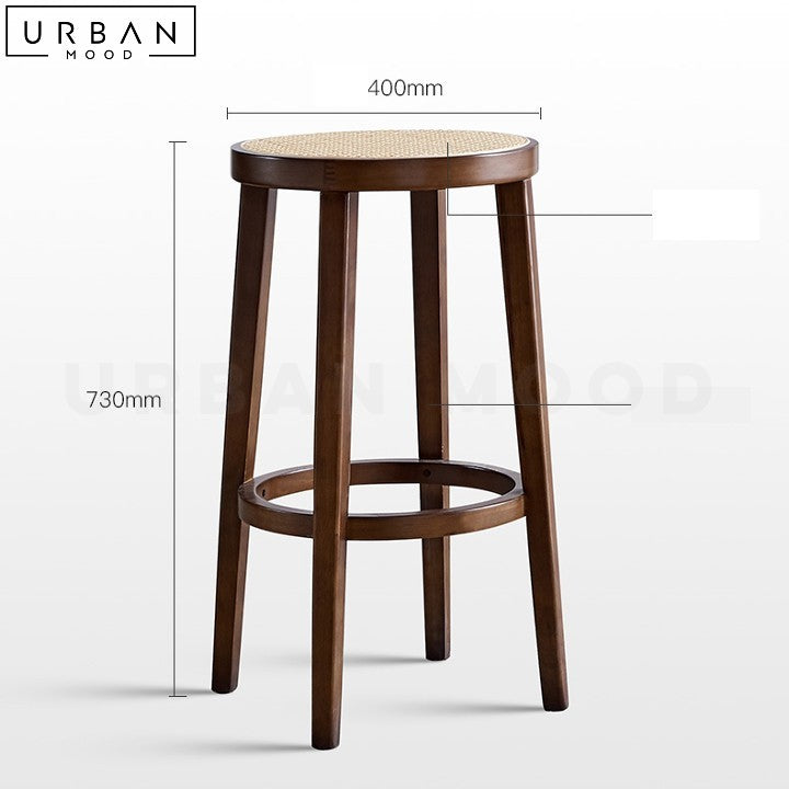 SOBRIN Rustic Rattan Bar Stool